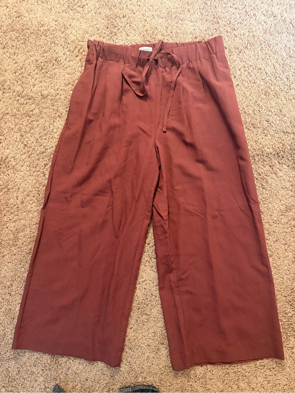 Nordstrom Women’s Rust Drawstring Wide-Leg Pant